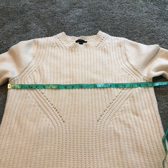 J. Crew knit ribbed cream classic sweater wool - Picture 7 of 7